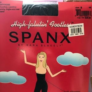 Spanx High-falutin' Footless High Waisted Pantyhose - B, Black , BNIP!